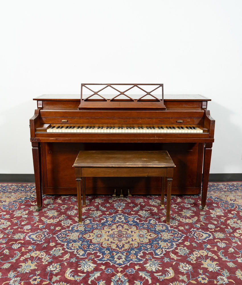 Kimball Classic Upright Piano Satin Mahogany SN: 615879