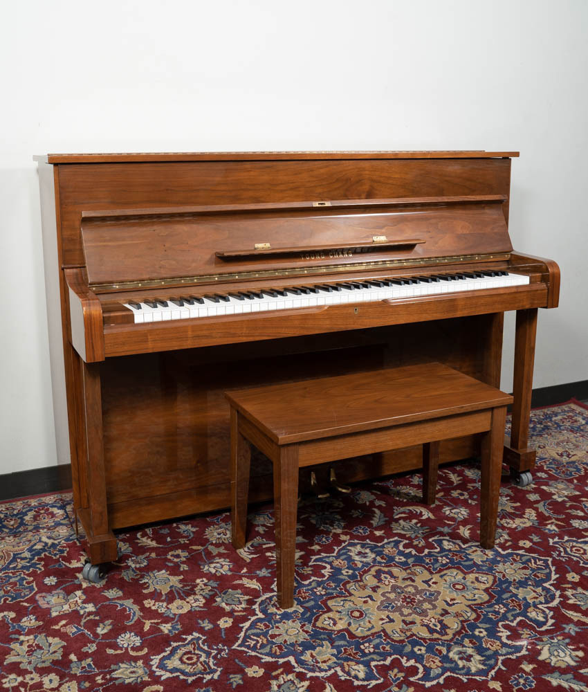 Young Chang 44 U-111 Upright Piano Polished Walnut